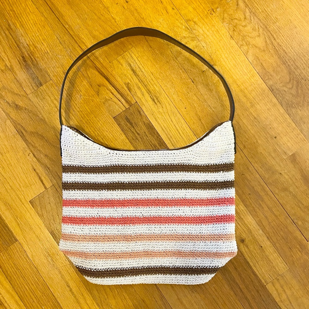 Basic editions Y2k knit striped neutral purse